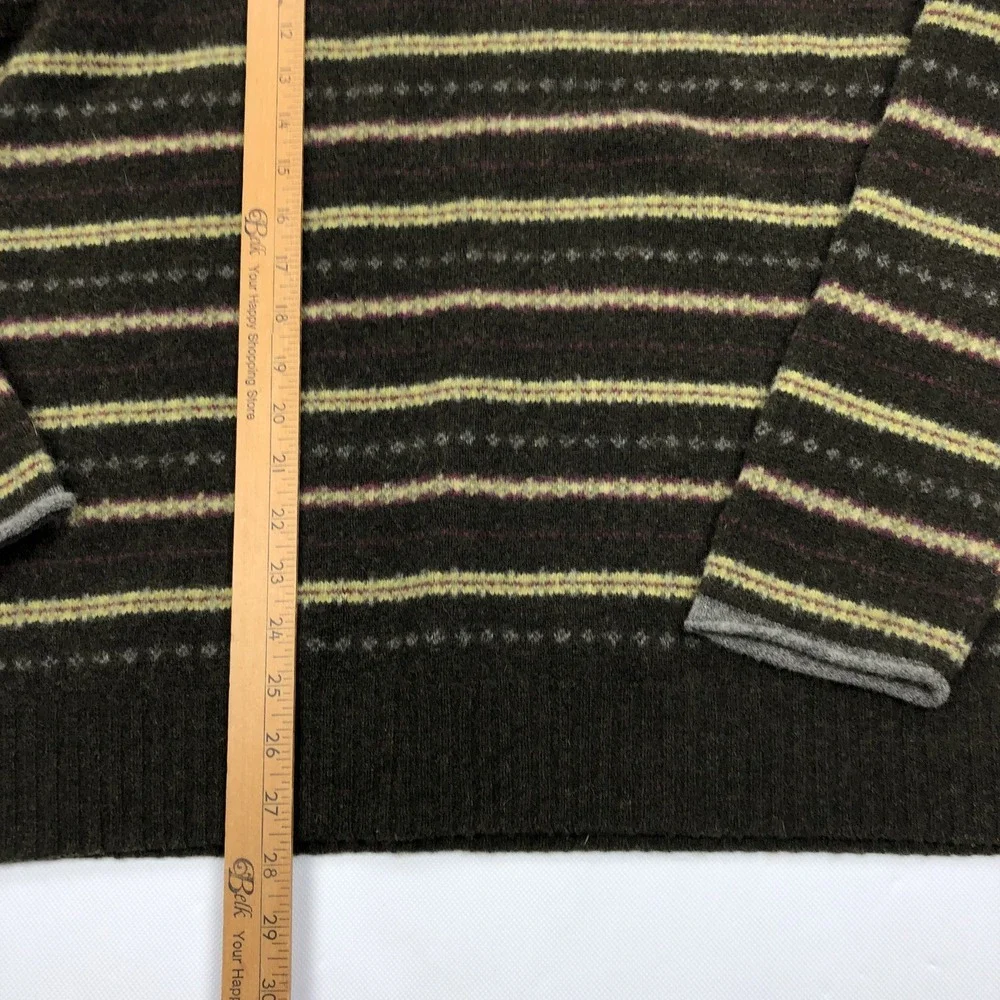 J. Crew Men's M Lambswool Fair Isle Pattern Crew Neck Sweater Vintage Stripe